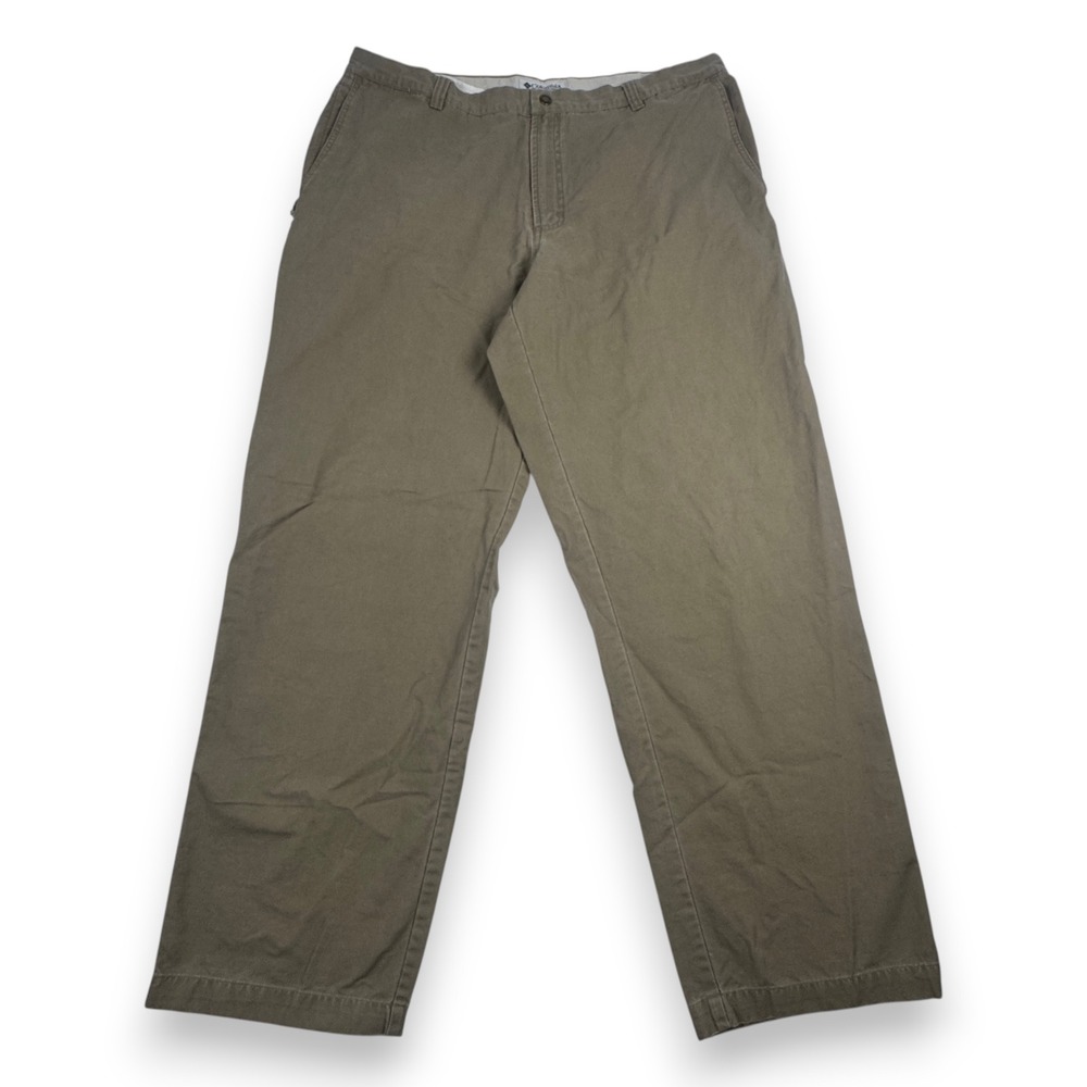 Columbia Canvas Utility Pants AM8142 Straight Leg Outdoor Mens Khaki 40x31